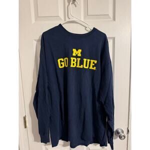 Adidas University of Michigan Go Blue Long Sleeve T-Shirt Game Day Sz: 2XL